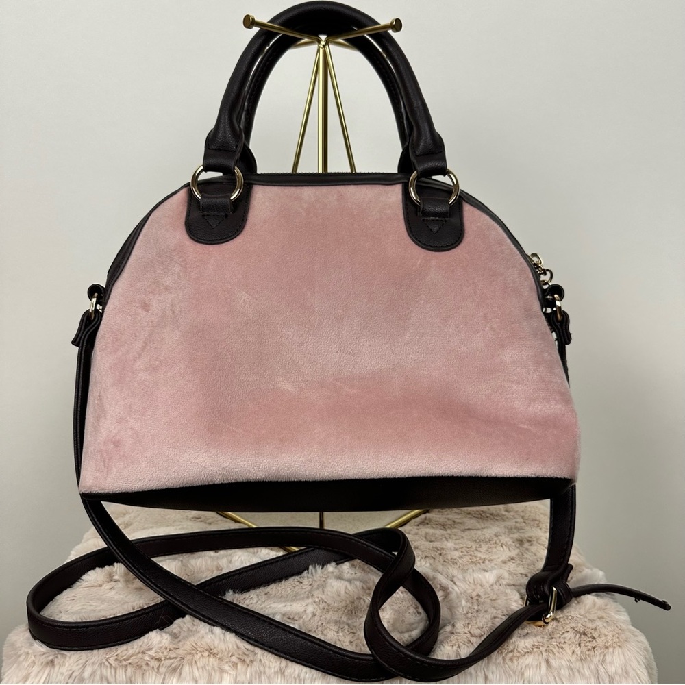 JUICY COUTURE Vintage Heritage White Heart Velour Satchel - Picture 2 of 13